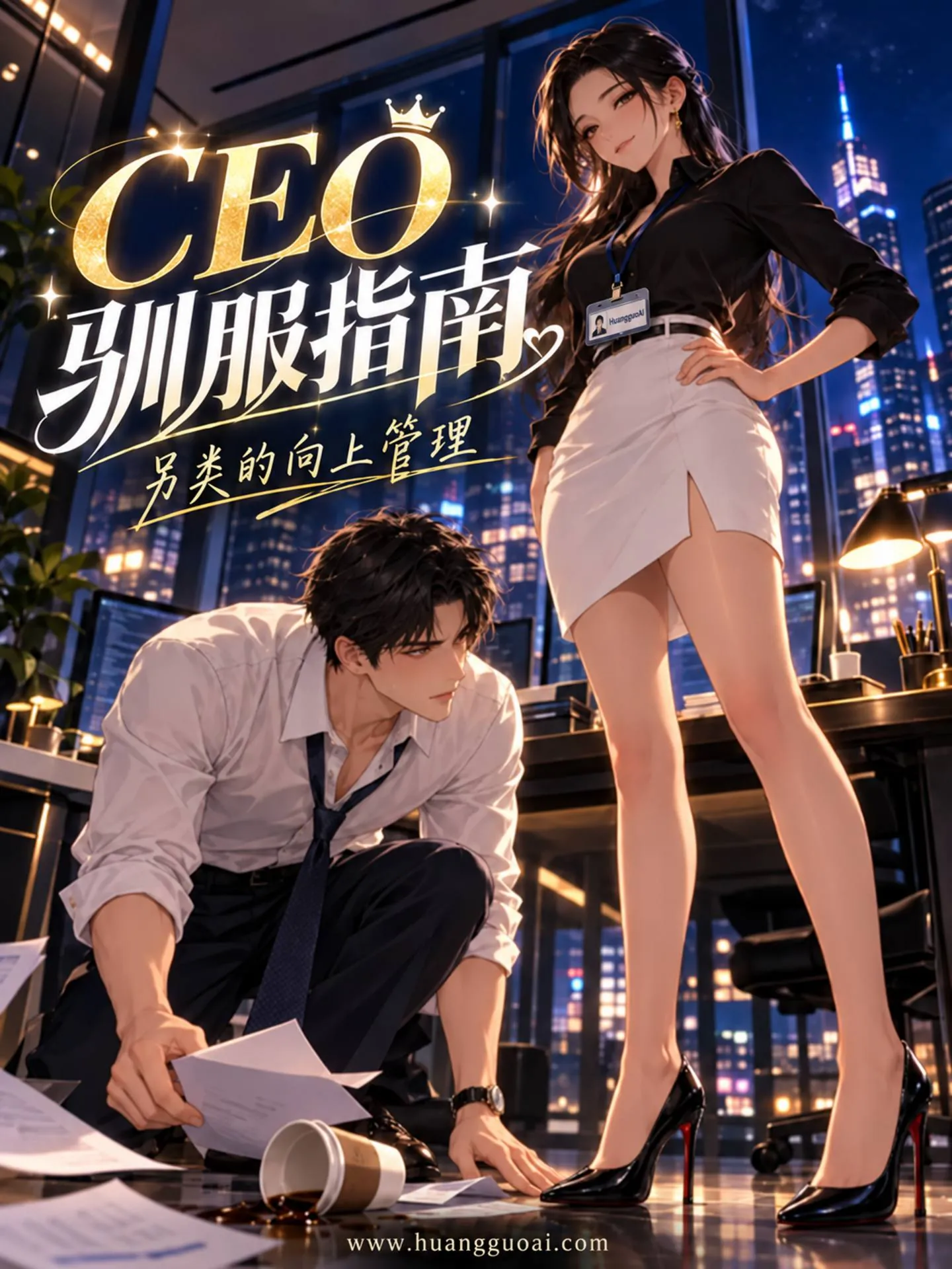 水下题材短剧海报，白裙女子在深海中仰望光束
