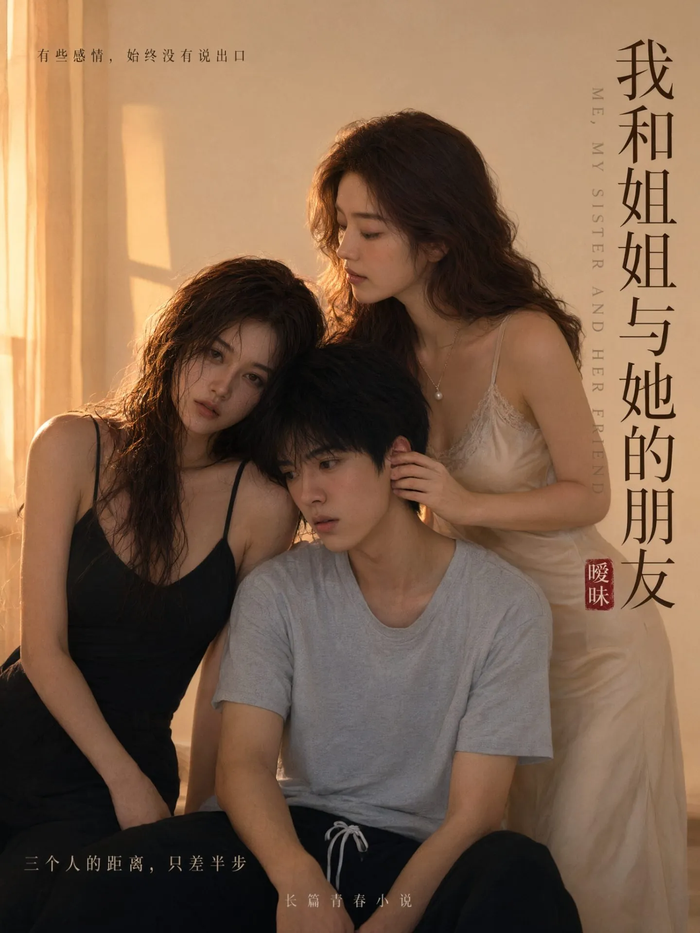 职场题材动漫风短剧海报，女上司与男下属在办公室